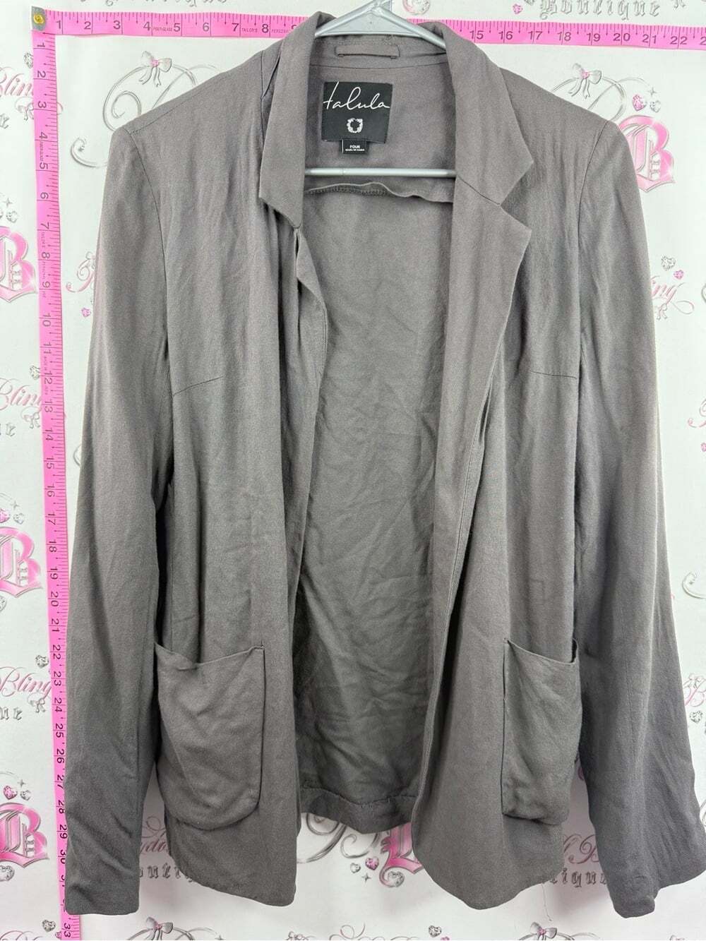 Talula aritzia blazer Taupe Open-Front Lightweight Blazer